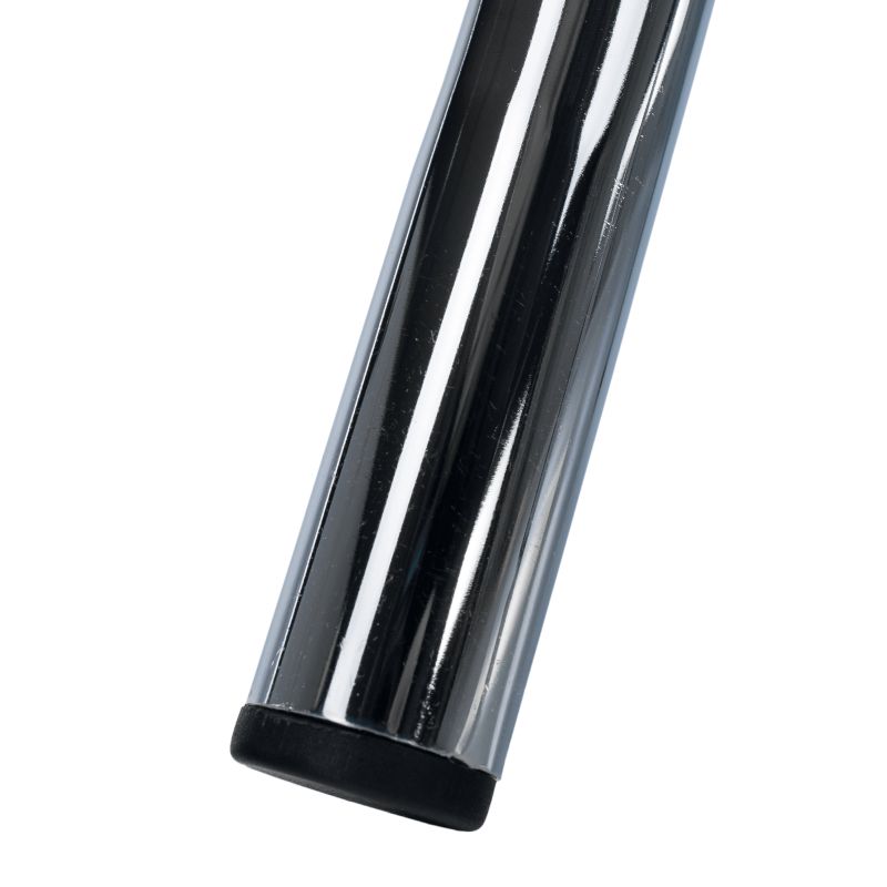 Taburetka, ekokoža čierna-kov chróm