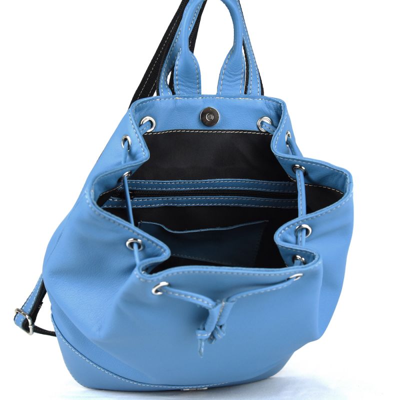 Kožený batoh z pravej kože v modrej farbe