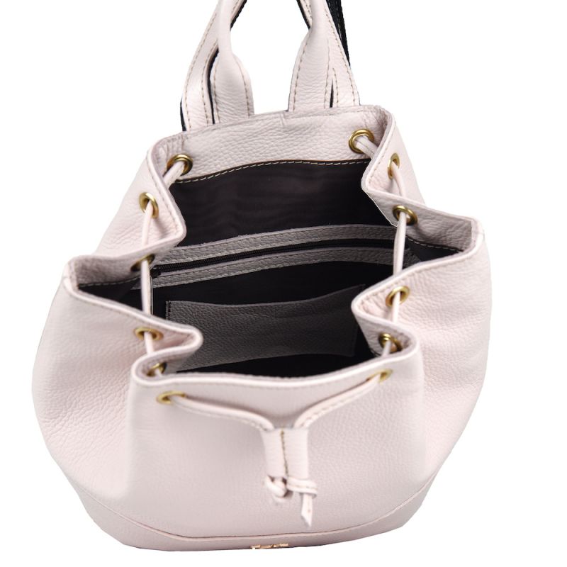 Kožený batoh z pravej kože v ružovej farbe