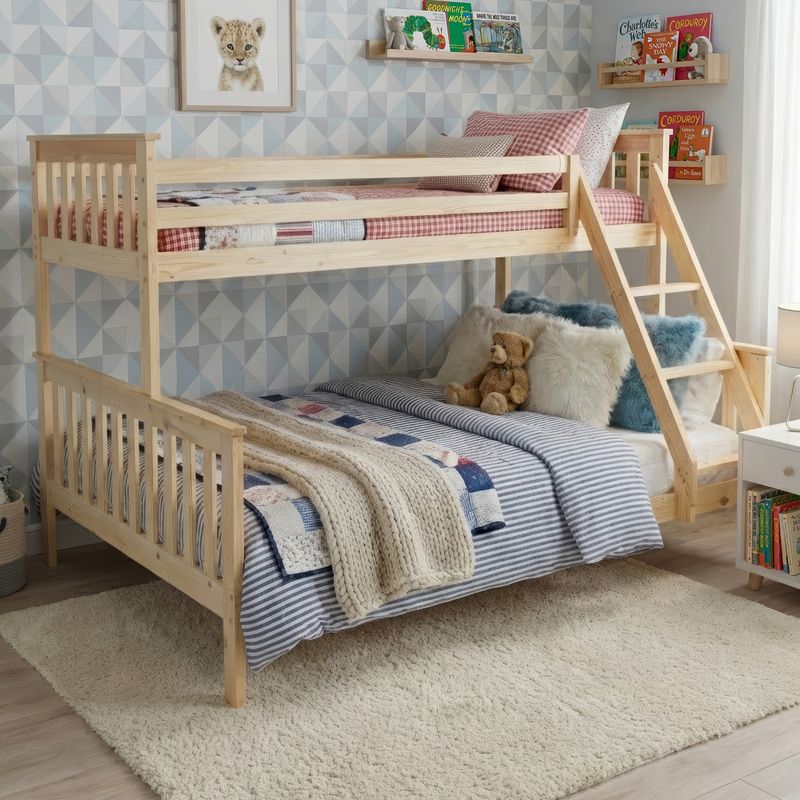 Poschodová rozložiteľná posteľ, prírodná borovica