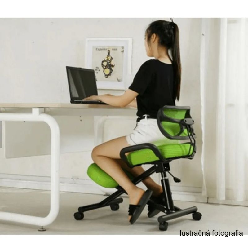 Ergonomický kľakosed s operadlom, ružová-čierna