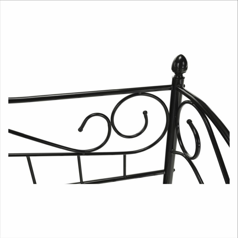 Kovová posteľ čierna, 90x200