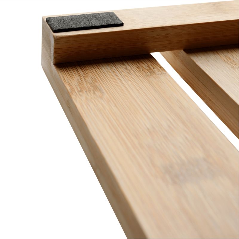 Protišmyková predložka do kúpeľne, prírodný lakovaný bambus