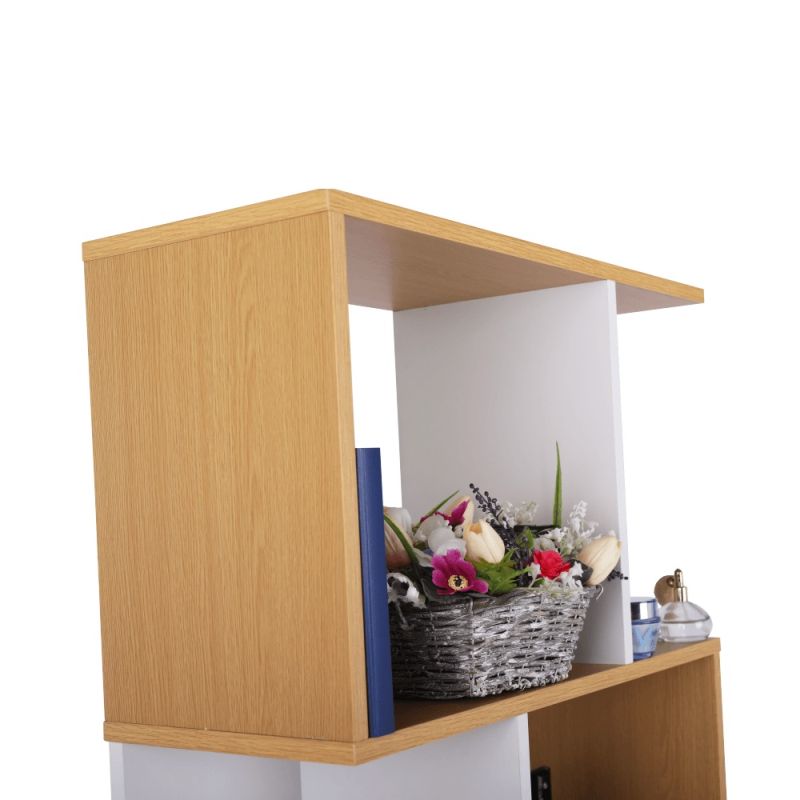 Regál 3, drevo borovica-biela