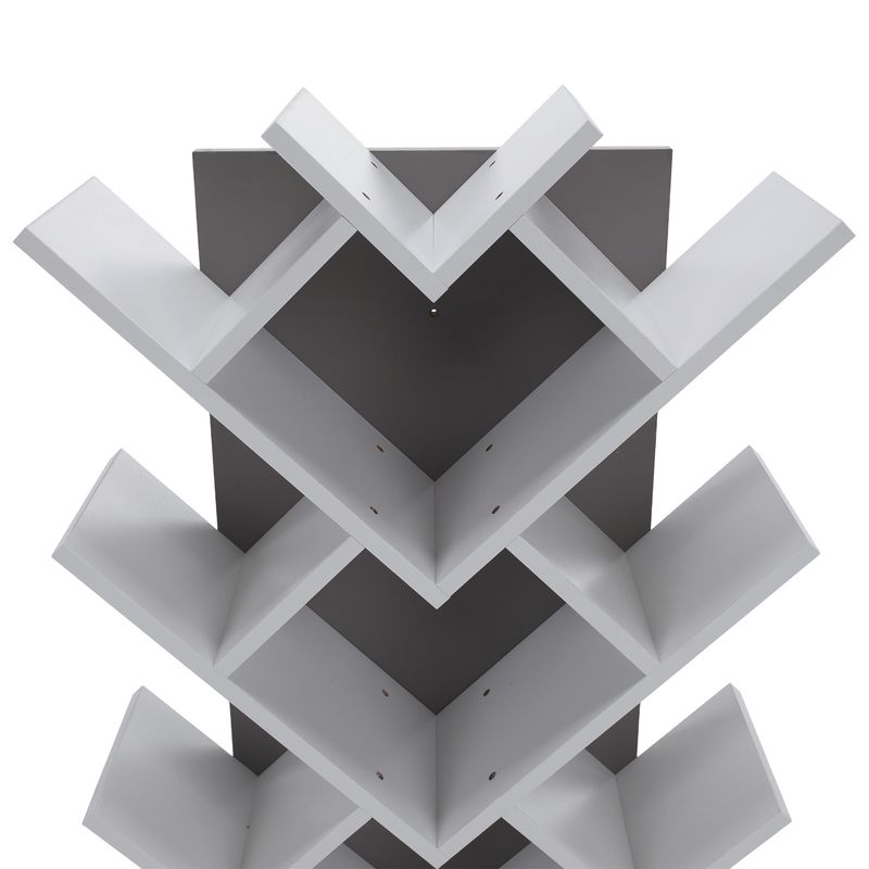 Štýlový regál, sivá-biela