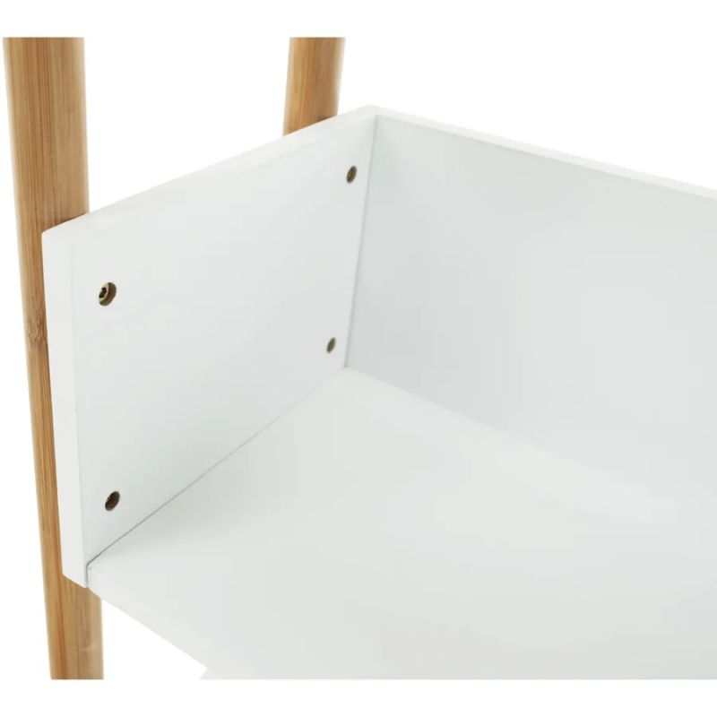 Elegantný 3-poličkový regál, prírodný bambus-biela