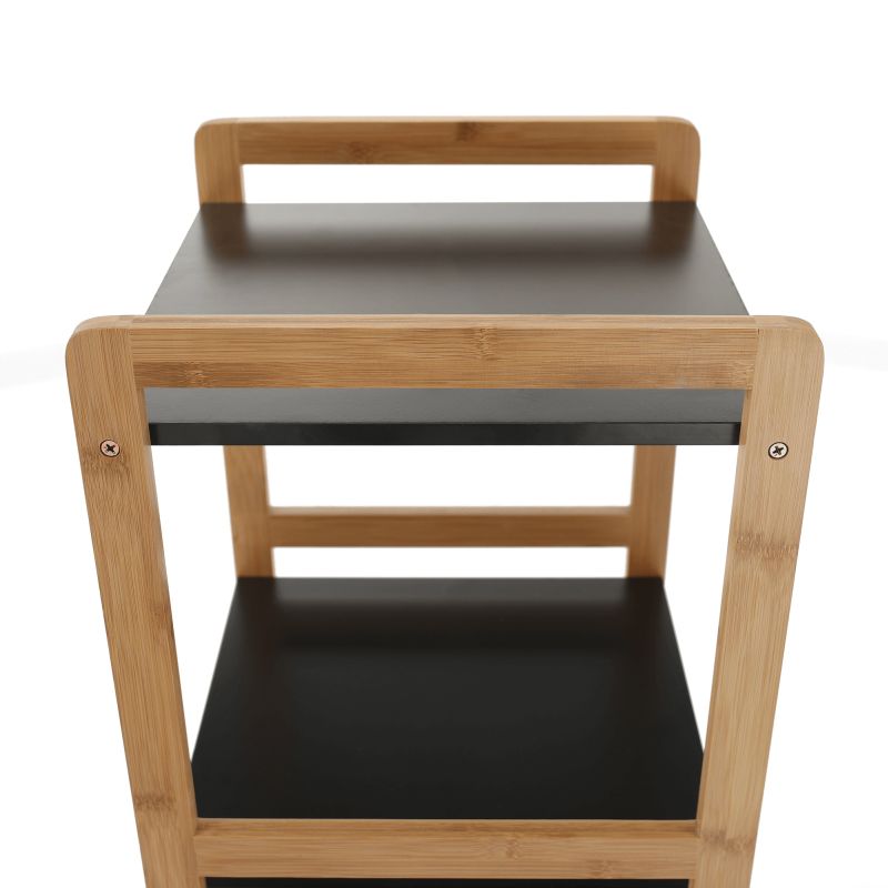 4-policový regál, prírodná-čierna