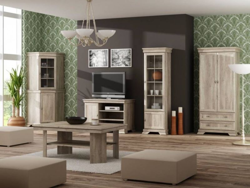 Regál vybavený štyrmi policami, sosna andersen