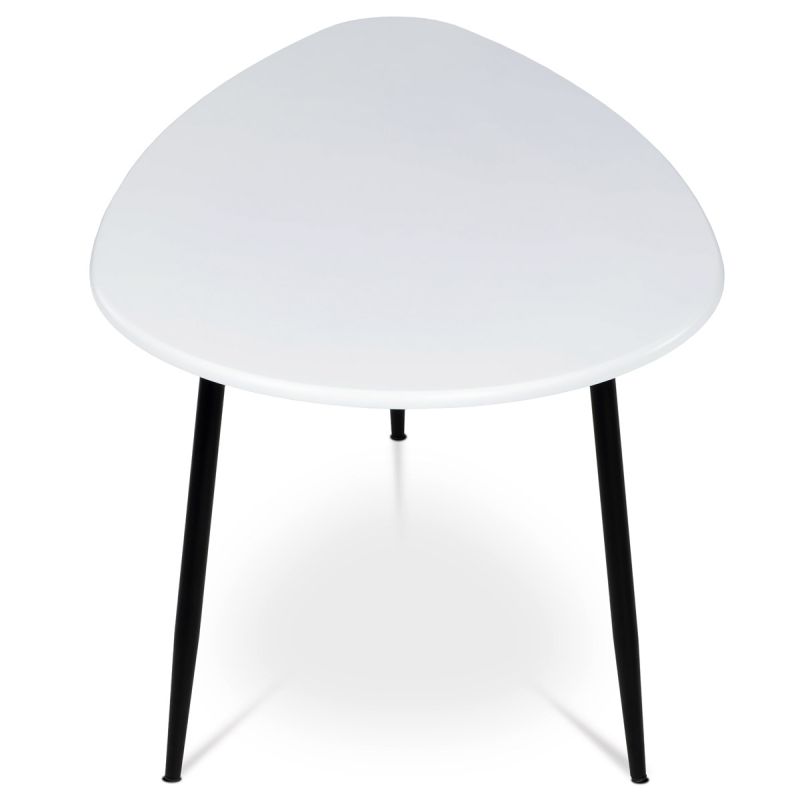 Konferenčný stôl na troch nohách, MDF doska biely mat 100x60