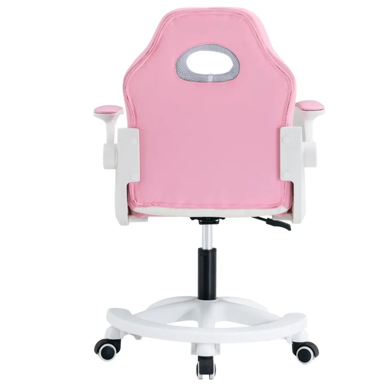 Otočná stolička s prepracovaným dizajnom, ružová-biela