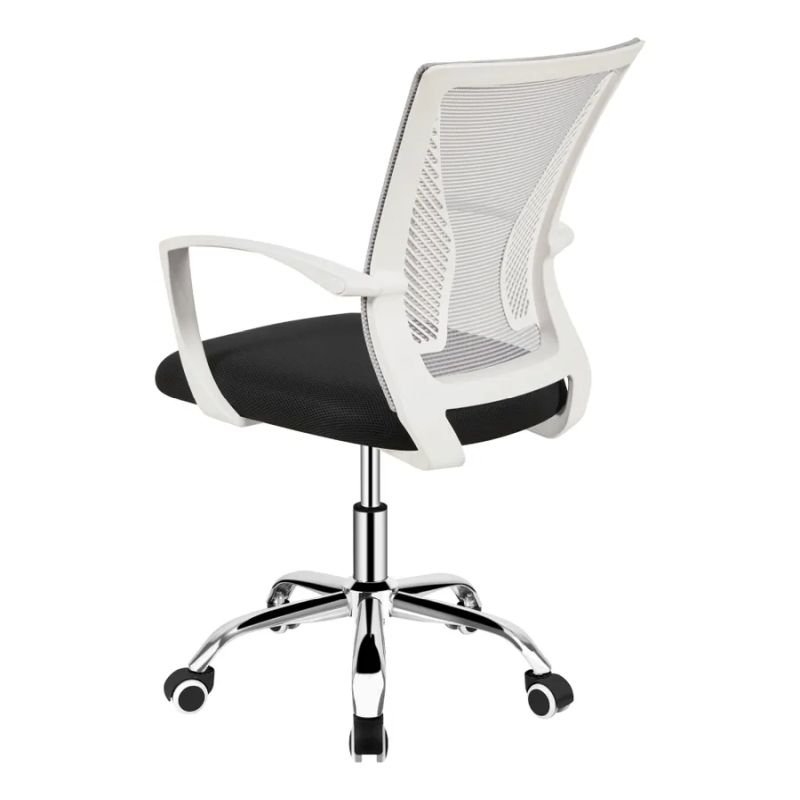 Kancelárske kreslo v štýlovom dizajne, sivá-čierna-biela-chróm