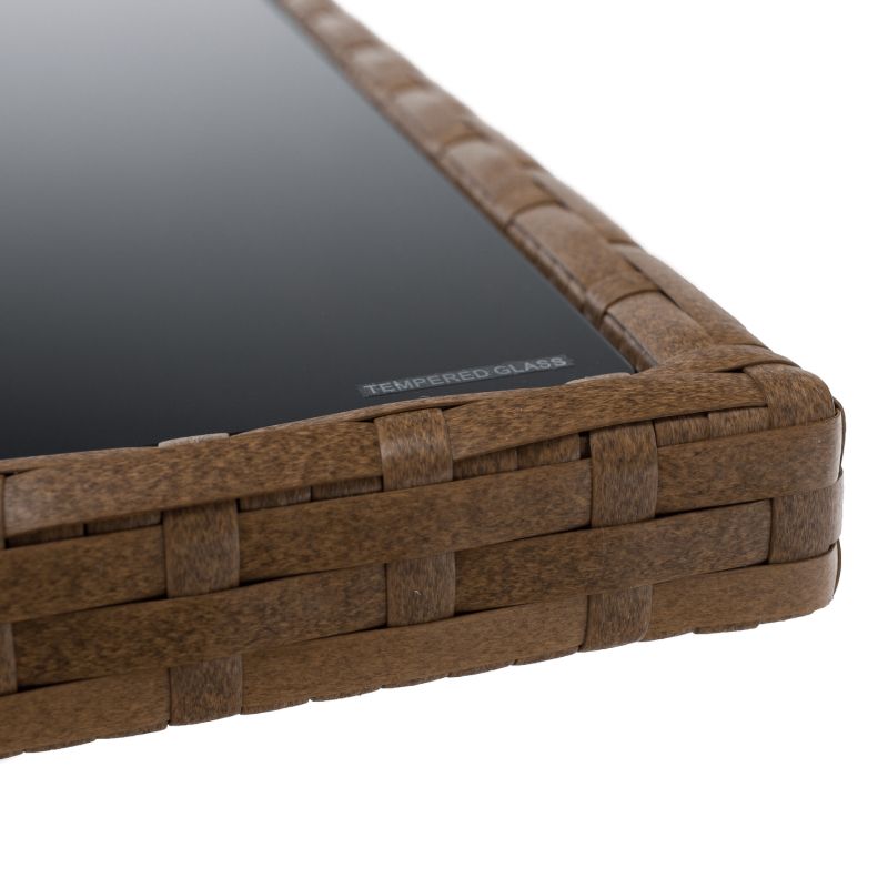 Záhradný 3-dielny ratanový set, svetlohnedá-čierna