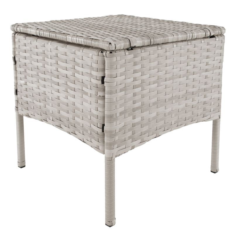 Záhradný 6-dielny ratanový set, svetlosivý