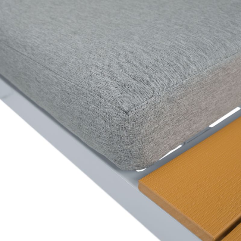 Záhradný set 2-dielny, biela oceľ-dub-svetlosivá