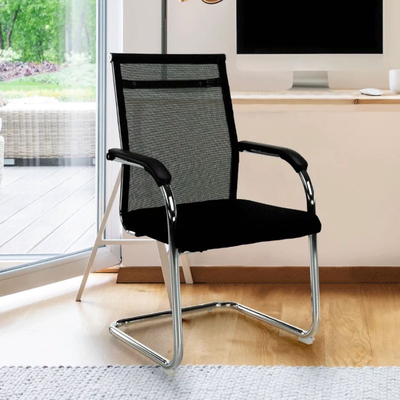 Zasadacia stolička, čierna-strieborná