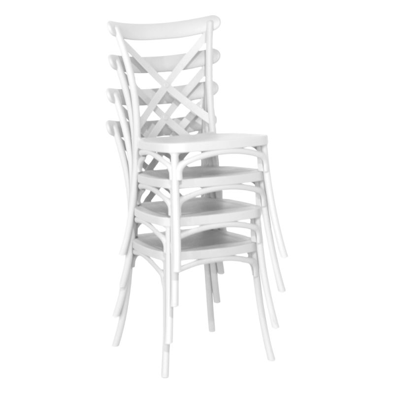 Plastová stohovateľná stolička, biela