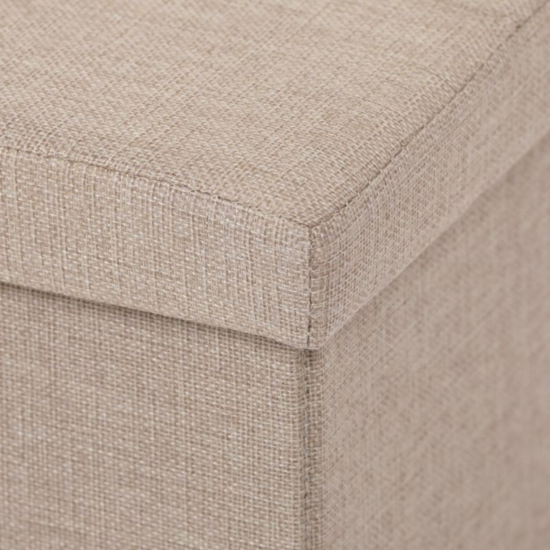 Taburet s úložným priestorom, látka krémová