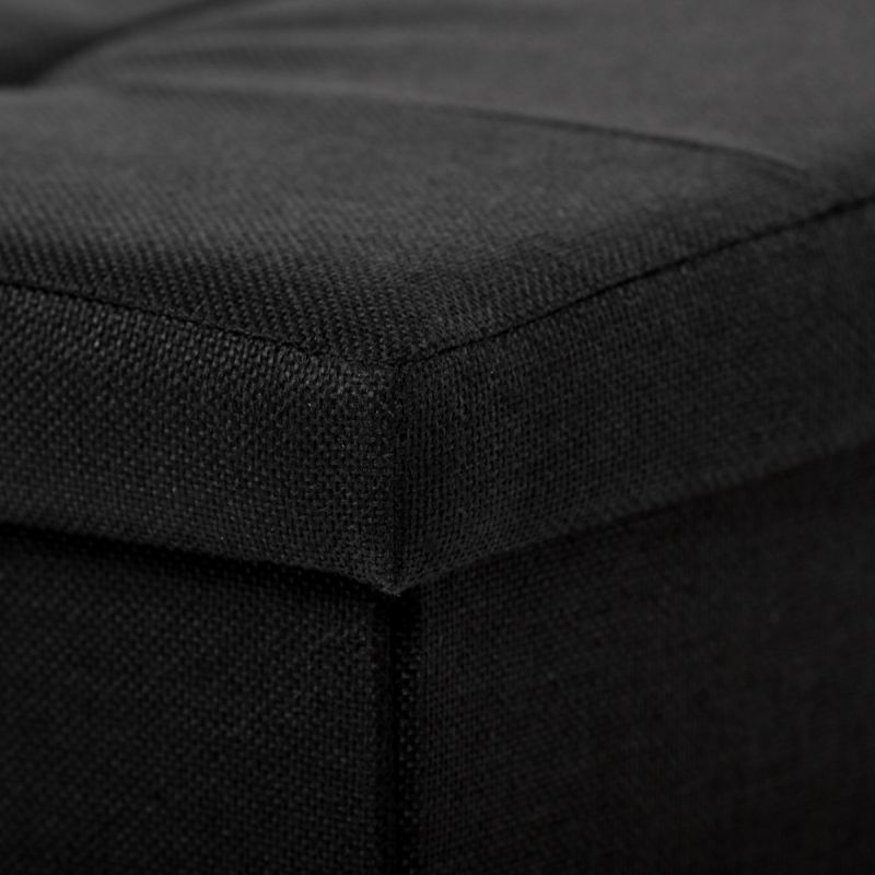 Taburetka s úložným priestorom, látka čierna