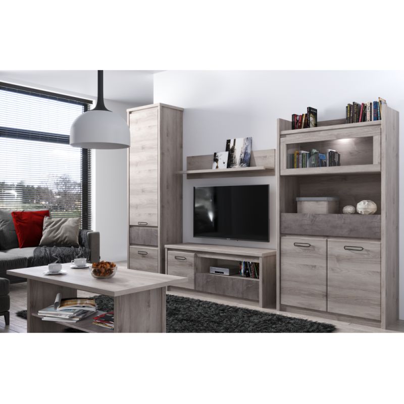 Regál 2D1S, gaštan nairobi-onyx