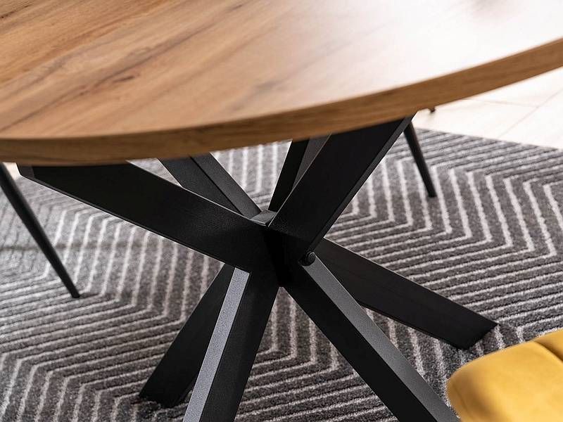 Jedálenský rozkladací stôl, dub artisan-čierny mat