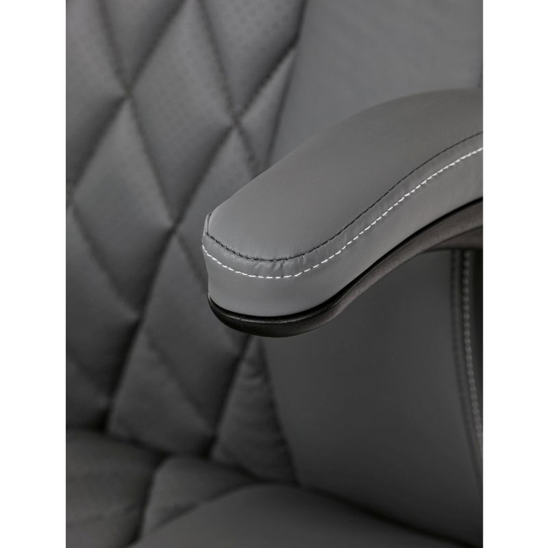 Pohodlná moderná kancelárska stolička, sivá ekokoža