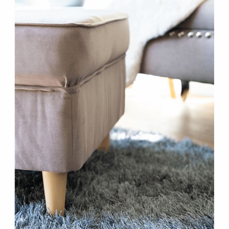 Taburet v nadčasovom dizajne, béžovosivá-buk