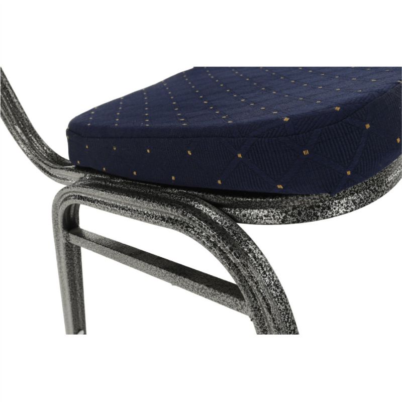 Konferenčná stohovateľná stolička modrá/sivý rám