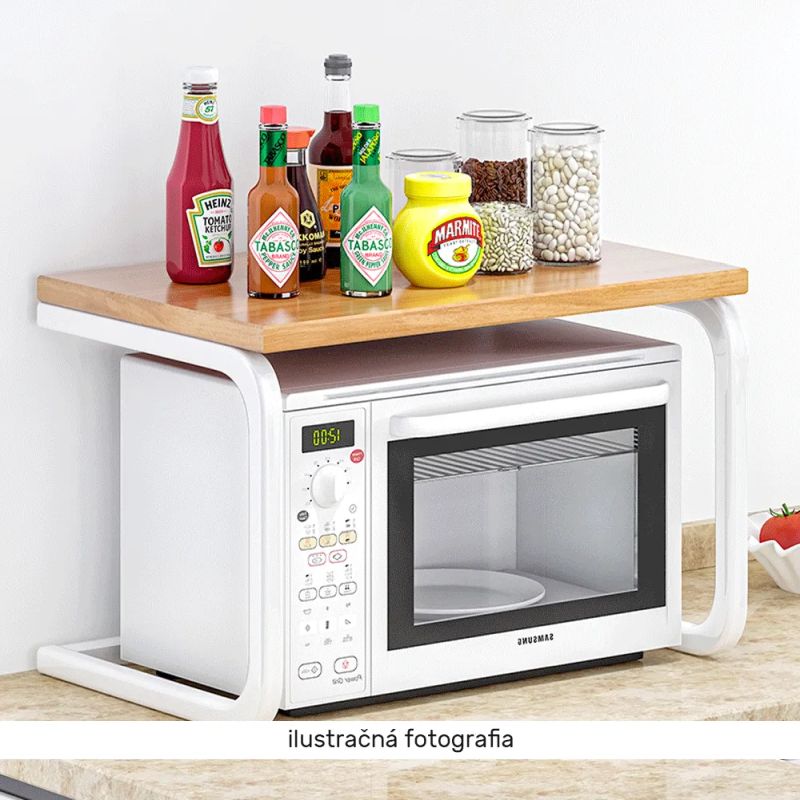 Odkladacia polica, biela-dub natural