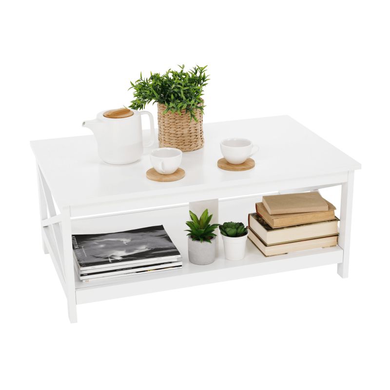 Konferenčný stolík z MDF v bielom farebnom prevedení
