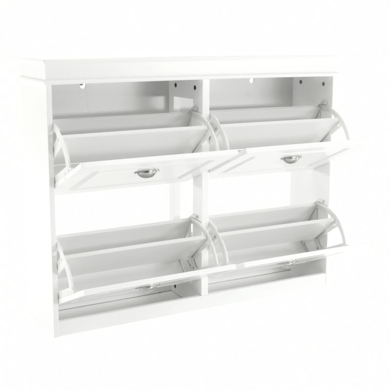 Botník so štyrmi výklopnými šuplíkmi, biela