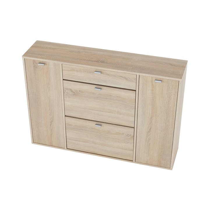 Botník 1x šuplík a 2x vyklápacie zásuvky, dub sonoma