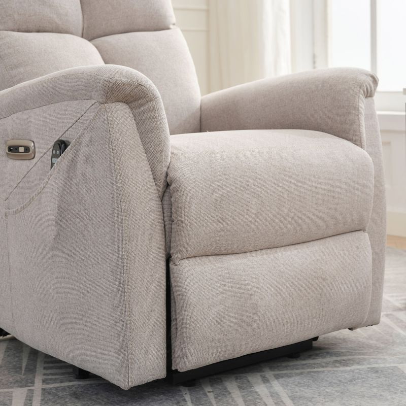 Relaxačné masážne kreslo s ohrevom, krémová látka