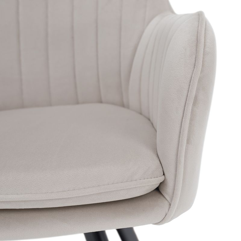 Štýlové dizajnové kreslo, béžovosivá Velvet látka