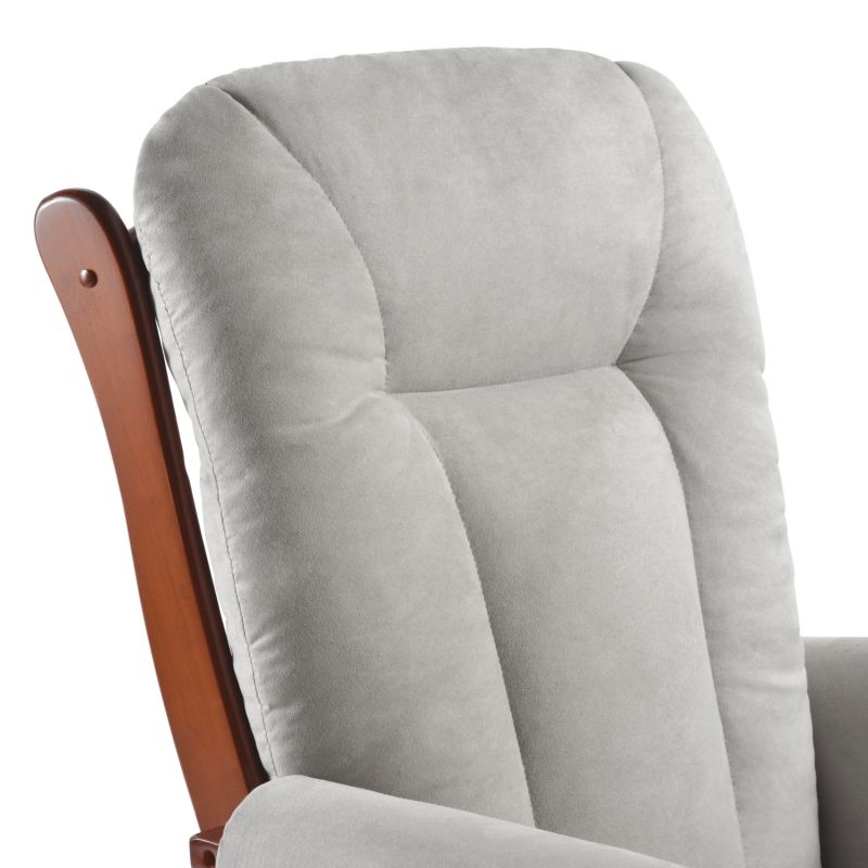 Hojdacie kreslo s podnožou, orech-sivá