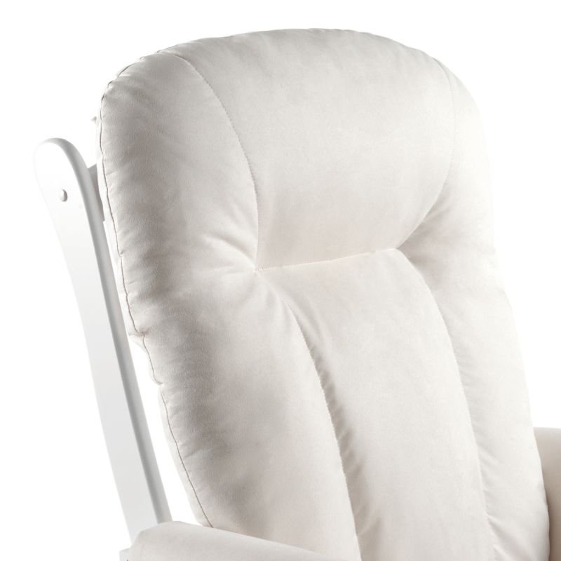 Hojdacie kreslo s podnožou, biela-krémová