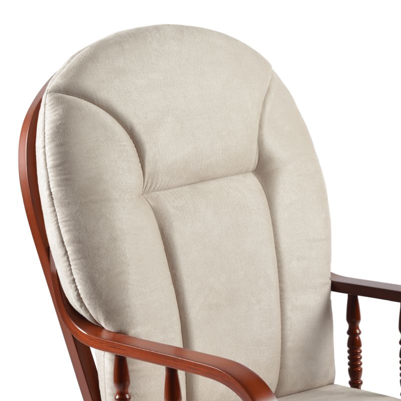 Hojdacie kreslo s podnožou, orech-béžová