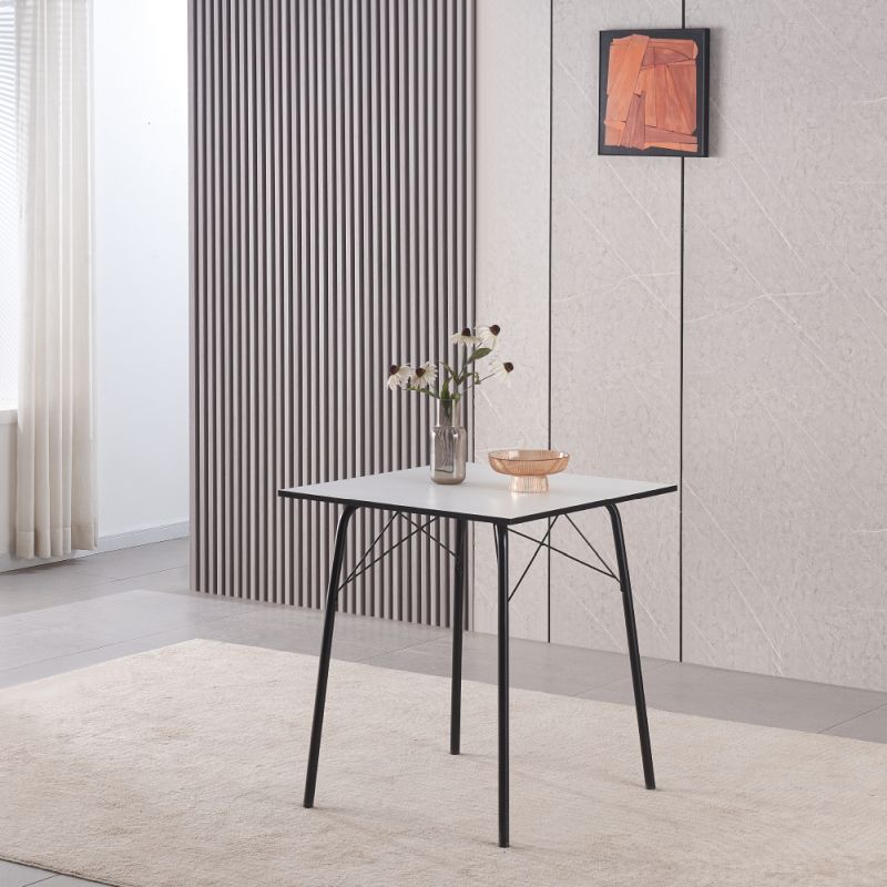 Jednoduchý a minimalistický jedálenský stôl, biela-čierna, 70 cm