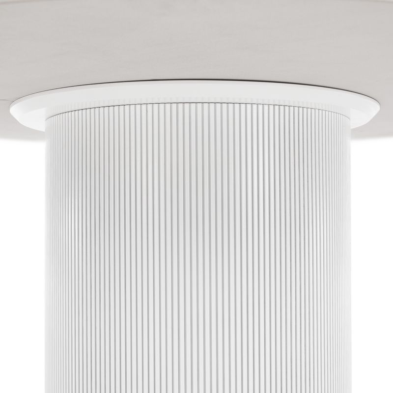 Jedálenský stôl, biely mramor-MDF, priemer 120 cm