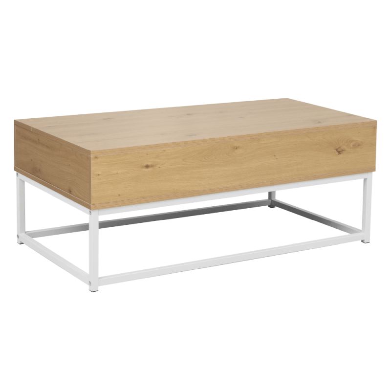 Výklopný konferenčný stolík, dub-biela