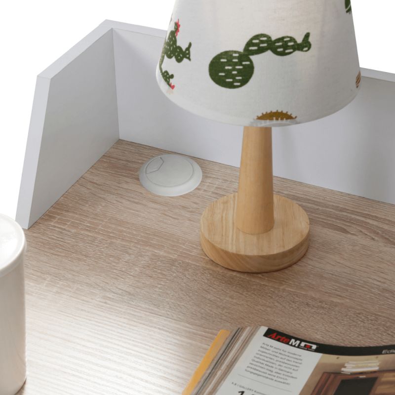 Jednoduchý praktický PC stôl, dub svetlý-biela