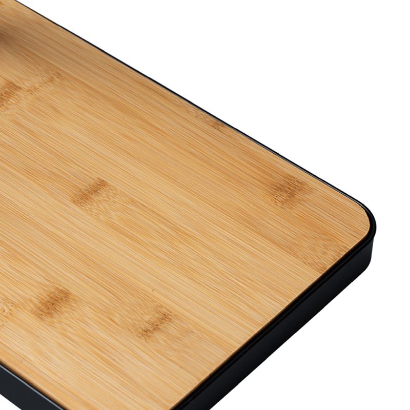 Dizajnový stojan na uteráky, bambus-čierny kov