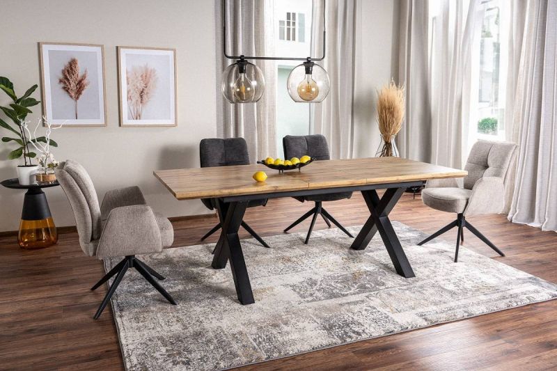 Jedálenská stolička s podrúčkami s elegantným vzhľadom, svetlo béžová 31