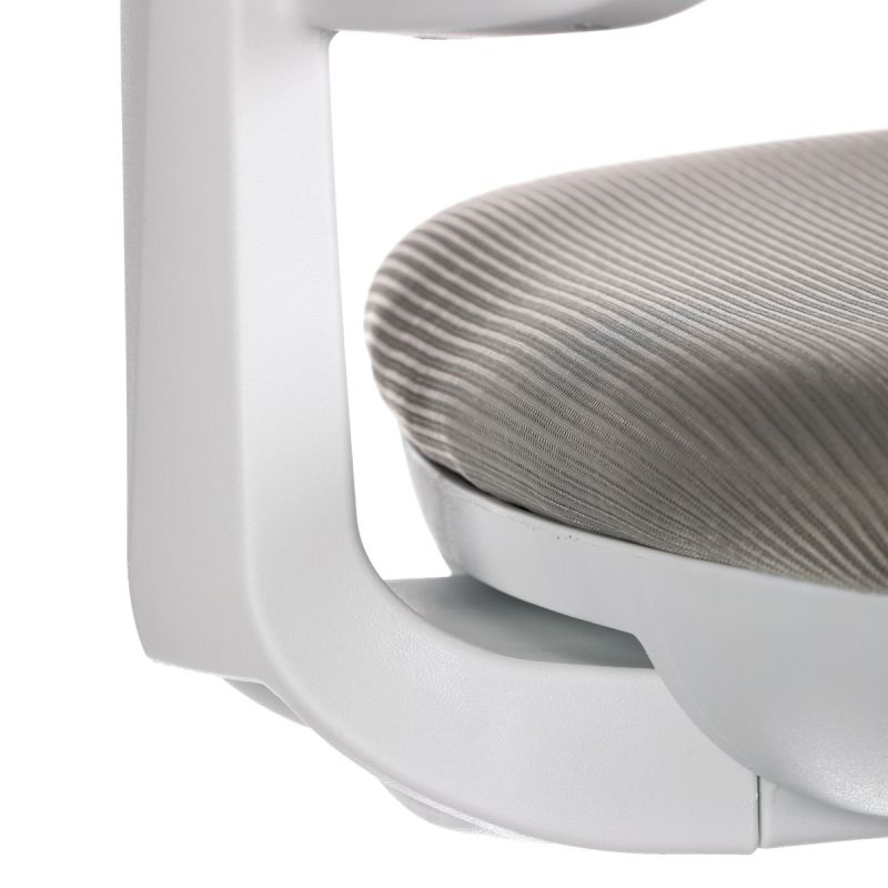 Detská stolička, šedá sieťovina, biely plastový kríž