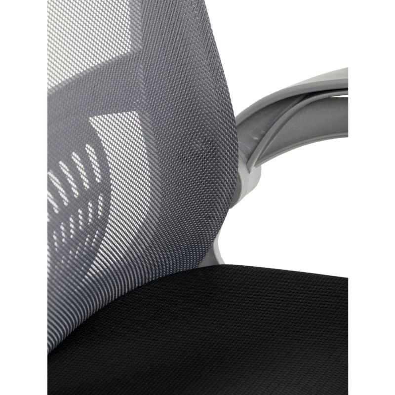 Kancelárska stolička, tmavo šedá sieťovina, šedý plast