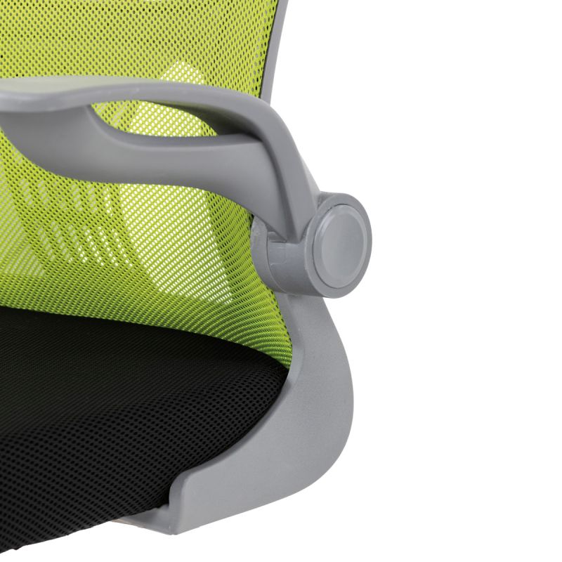 Kancelárska stolička, zelená sieťovina, šedý plast