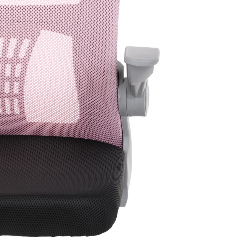 Kancelárska stolička, ružová sieťovina, šedý plast
