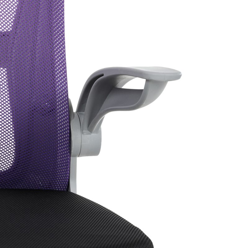 Kancelárska stolička, fialová sieťovina, šedý plast