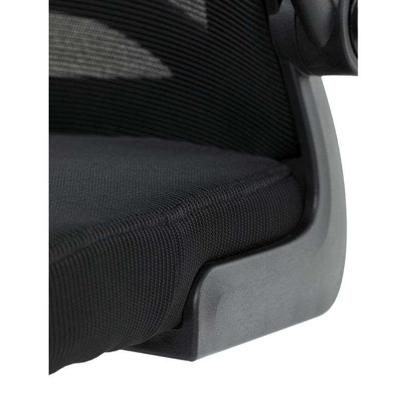 Kancelárska stolička, čierna sieťovina, čierny plast