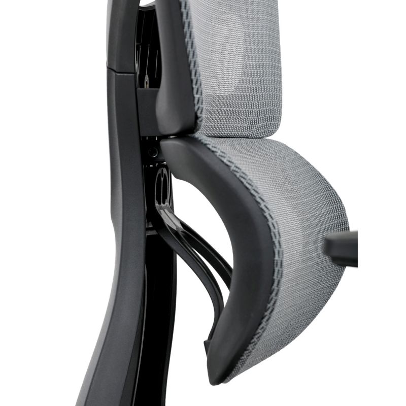 Kancelárska stolička s moderným dizajnom, šedá sieťovina, čierny plast