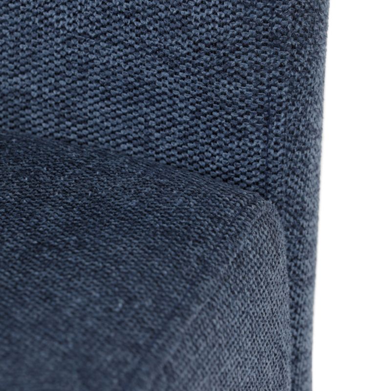 Stolička jedálenská, taštičkové pružiny, modrá látka, čierny kov